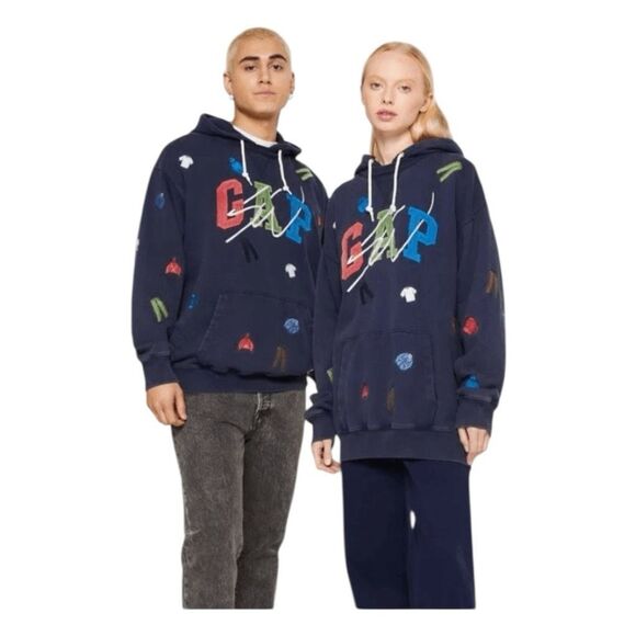 GAP Navy Hoodie with Colorful Graphics - Picture 6 of 16